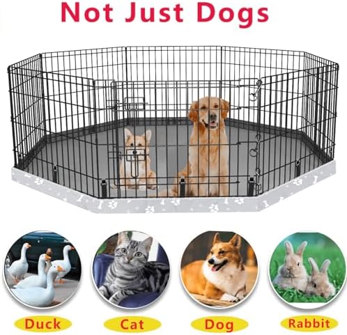 Dog Playpen Bottom Pad Fits for 24 Inch 8 Panels Regular Octagon Metal Exercise Pet Playpen, Dog Crate Pad Puppy Playpen Pad. (Note: Playpen Not Included) -Gray
