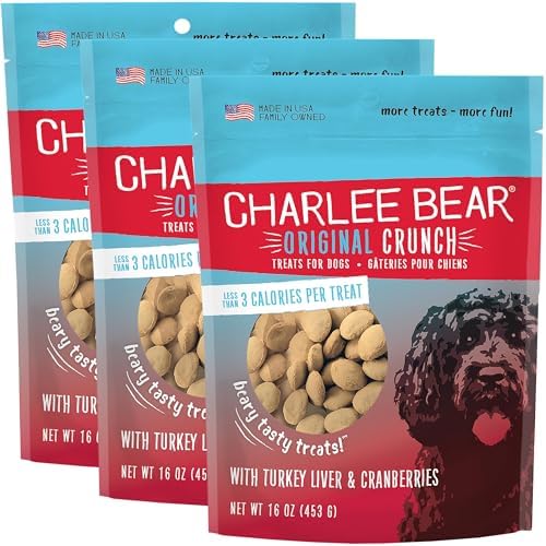 Charlee Bear Original Crunch Dog Training Treats, 16 oz, 3-Pack