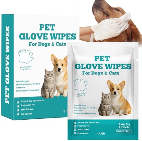 Dog Cleaning Gloves Wipes Pet Bathing Grooming Glove Wipes