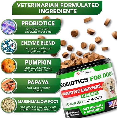 (2 Pack) Probiotics for Dogs - 240 Ct, Dog Probiotics and Digestive Enzymes