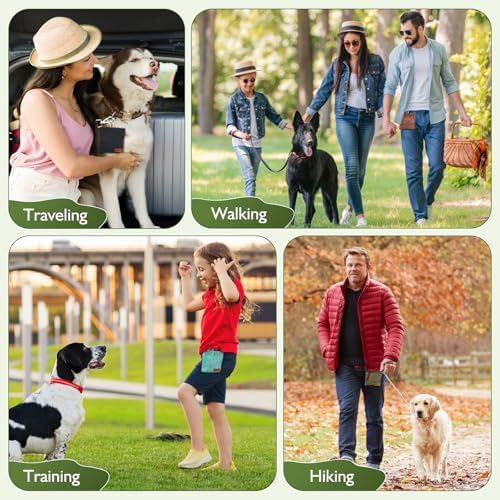 ETIAL Dog Treat Pouch,Portable Puppy Dog Training Treat Bag,Hand Free Dog Walking Bag,Auto Closing Pet Feed Snack Reward Pocket,Dog Food Dispenser for Pet Puppy Travel or Outdoor Use (Red)