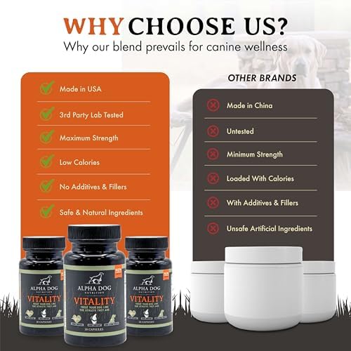 Krill Oil for Dogs - Vitality by Alpha Dog Nutrition – Reduces Dog Allergies, Itchiness, & Shedding – Promotes Healthy Skin and Coat