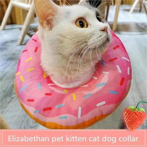 Pet Collars Pet Dog and cat Collar Adjustable e-Collar Wound Healing Soft Tube Smart Tube pet Protection(Pink,Small)