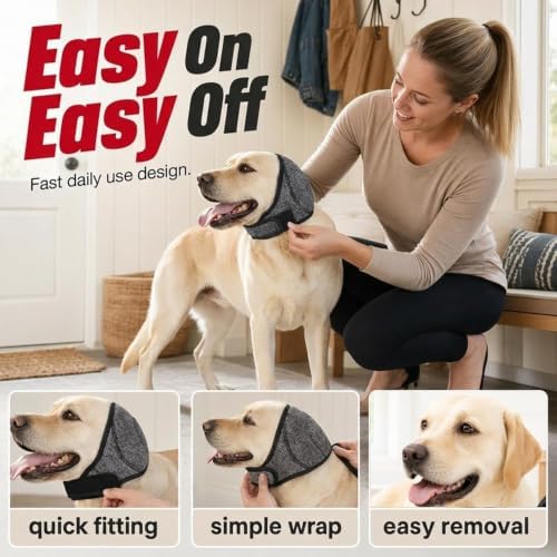 Dog Ear Muffs Noise Protection, Adjustable Noise Cancelling Ear Wrap