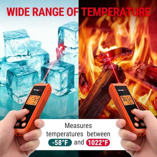 TempPro TempScan Mini-Sized Infrared Thermometer Gun for HVAC Engine BBQ