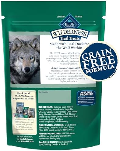 Blue Buffalo Wilderness Wild Bits Duck Soft & Chewy Dog Treats, 4 Ounce (Pack of 8)