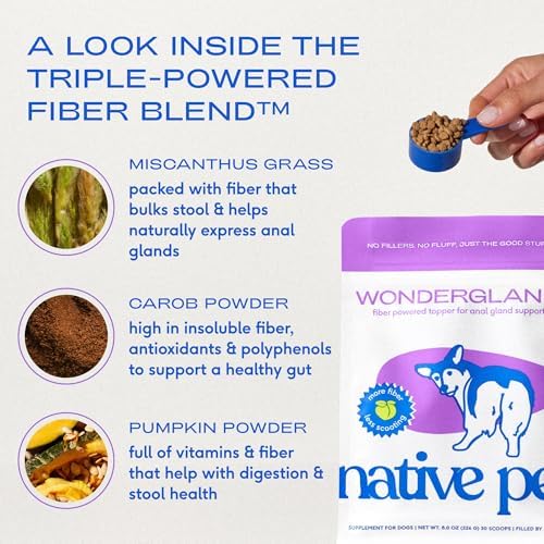 Native Pet WonderGland (30 Scoops) & The Daily Dog Supplement (30 Scoops) - Dog Anal Gland Treatment Prevent Scooting with All-Natural Organic Fiber & 11 in 1 Multivitamins