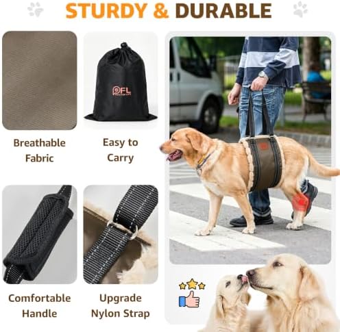 Adjustable Dog Sling for Medium Dogs Soft Post-ACL Surgery Mobility Aid