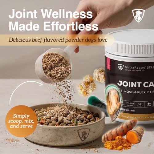 NutraRegen Select Forte Dog Joint Supplement for Senior Dogs – Glucosamine, Chondroitin, MSM, Collagen & Green-Lipped Mussel – Hip & Joint Mobility, Flexibility & Comfort – 45 Scoops