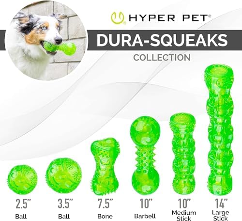 Hyper Pet DuraSqueak Dog Ball Toy, Interactive, Floats, Squeaks, Dog Balls for Fetching, Alternative to Traditional Tennis Balls - for All Breeds