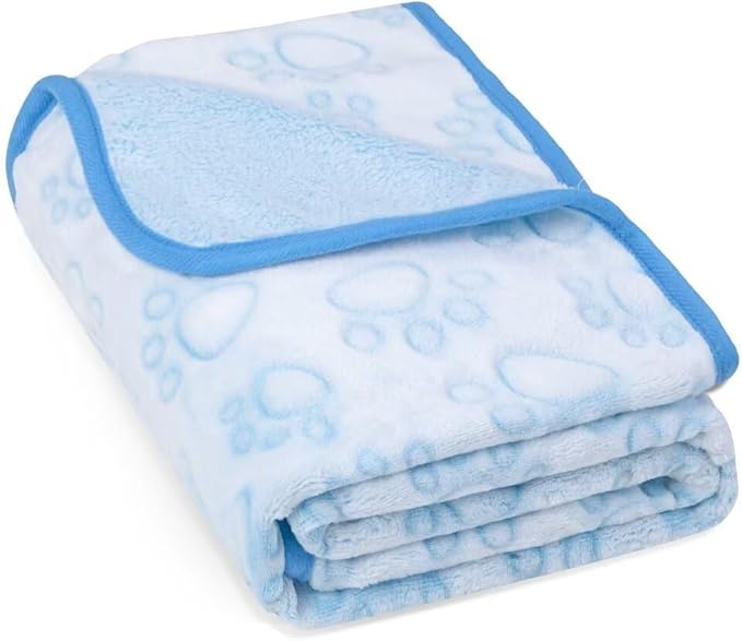 Blue Dog Blanket for Puppy Accesssories Boy, Blue Dog Stuff for Small Kitten Indoor Cats, Washable Soft Puppy Essentials Supplies