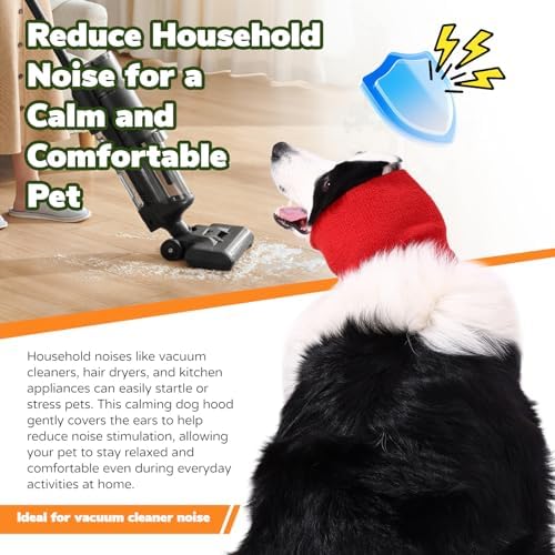 Dog & Cat Calming Band Cat Anxiety Relief Cover,Double Layer Thickened Pet Ears Elastic Neck Band Noise Cancelling Ear Muffs for Anxiety Relief/Noise Protection,Grooming,Thunder,Fireworks