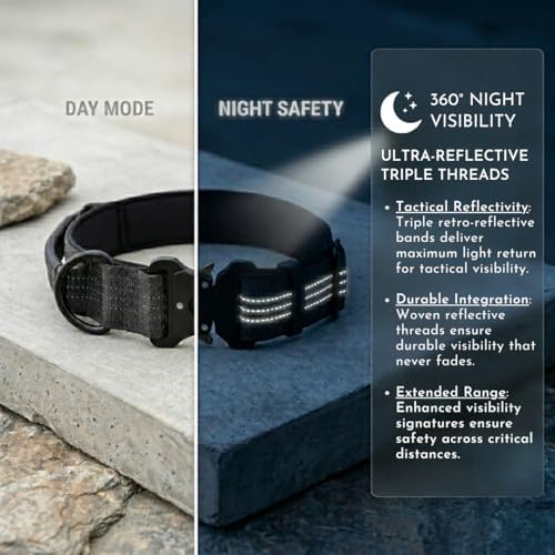 Dog Collar, Case Compatible with AirTag + Leash, Cobra Buckle, Padded (S)