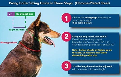 Herm Sprenger Prong Collar for Dog Training with Easy Quick Release Buckle - German Made Dog Collar with Chrome Plated Steel 3.0mm Prongs for Large - Extra Large Dogs (20-25" Neck)