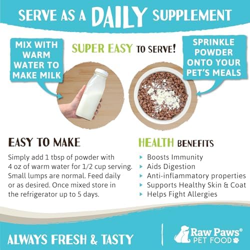 Raw Paws Whole Goat Milk Powder for Dogs & Cats, 7-oz - Food Topper