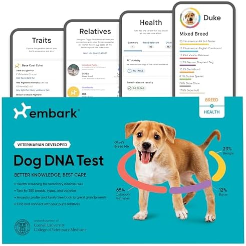 Embark Breed & Health Dog DNA Test – 400+ Breeds, 270+ Health Risks