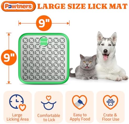 Pawtners Stainless Steel Lick Mat for Dogs & Cats, 1 Pack, Green