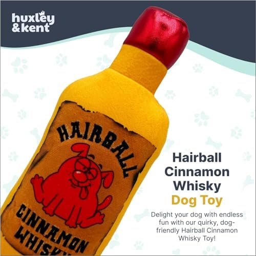 Huxley & Kent Power Plush Squeaky Dog Toy, Hairball Cinnamon Whisky, Sm