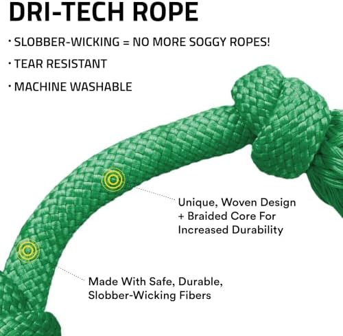 Playology Tug Rope Dog Toys for Small Breed Dogs - Small, Watermelon Scent