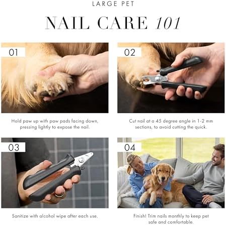 Tweezerman Large Nail Clippers for Dogs & Cats, Manual Professional Cat & Dog Nail Trimmer with Ergonomic Handle