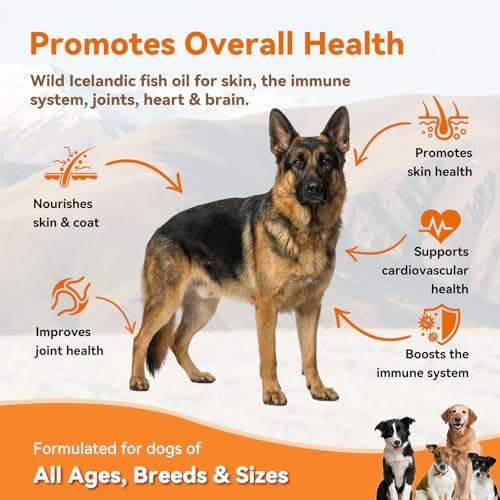 PUAINTA Omega 3 Fish Oil for Dogs & Cats, 80% EPA DHA Softgels
