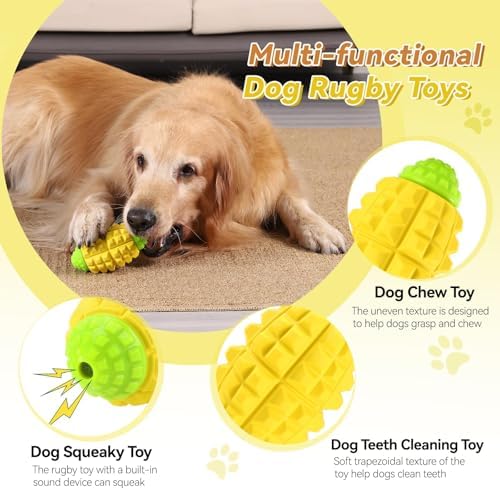 YINEYA Dog Toys for Aggressive Chewers, Tough Dog Chew Toys, Yellow