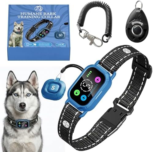 No-Shock Humane 2-in-1 Smart Bark Collar + Remote: Beep & 2X Vibration| Auto Bark Training| Manual Trigger Button|15lbs+| Small Medium Large Dogs| 4 Modes| Rechargeable| 5 Sensitivities