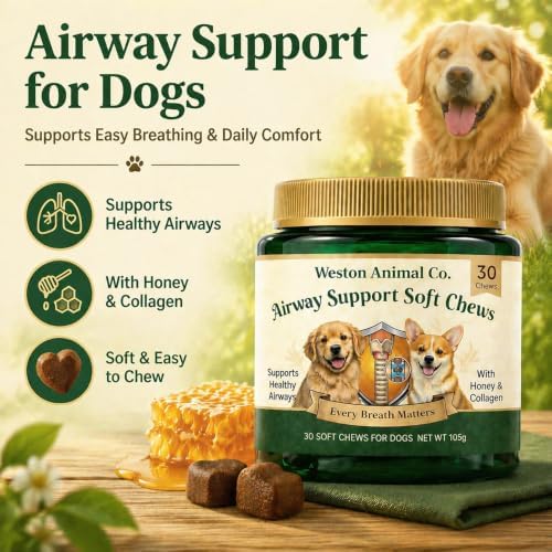 Weston Animal Co. Airway Support Soft Chews for Dogs, 30 Chews