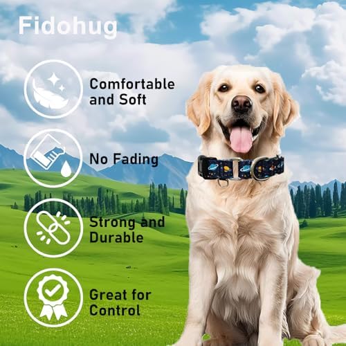 Martingale Dog Collars with Buckle No Slip Training Boy Dog Collar for Small Dogs (Blue Space, Small)
