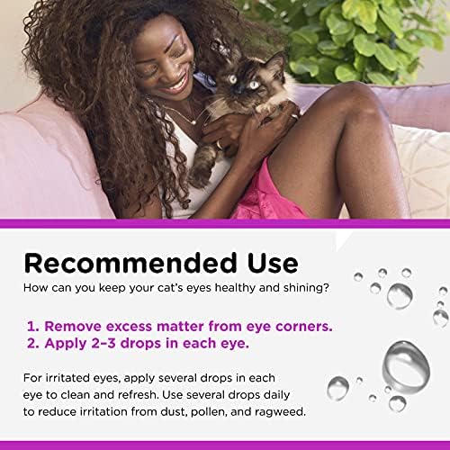 Nutri-Vet Cat Eye Wash, Tear Stain Remover for Cats, Pet Eye Rinse, 4oz