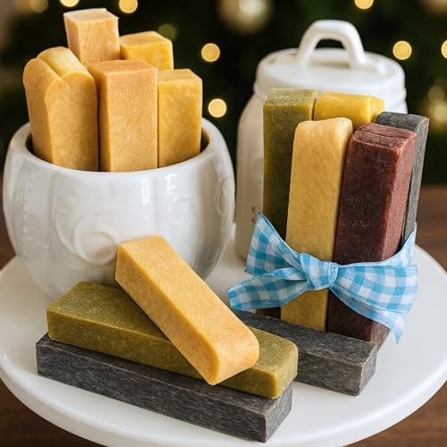 Majestic Pet Himalayan All-Natural Yak Style Cheese Dog Chews Made w/ 100% Cows Milk- Long Lasting Dental Chew for Dogs - Healthy Pet Treats w/Beneficial Ingredients (Berry Fresh, Regular, 5 Pack)