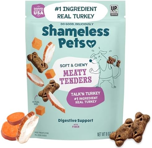 Shameless Pets Talk'n Turkey Meaty Tenders, Soft Dog Treats, 8oz