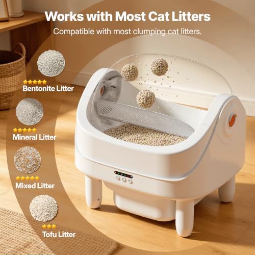 Automatic Litter Box, Self-Cleaning Cat Box, 70L+11L Large Capacity