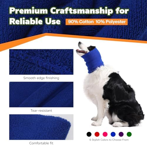 Dog & Cat Calming Band Cat Anxiety Relief Cover,Double Layer Thickened Pet Ears Elastic Neck Band Noise Cancelling Ear Muffs for Anxiety Relief/Noise Protection,Grooming,Thunder,Fireworks