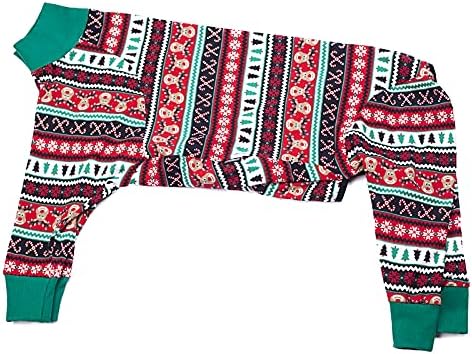 Dog Surgery Recovery Suit Female Male for Dogs After Surgery Medium Large Dogs Onesie Dog Pajamas Pjs Clothes (Christmas red, 32 (Chest 32.28 in | Backlength 22.05 in))