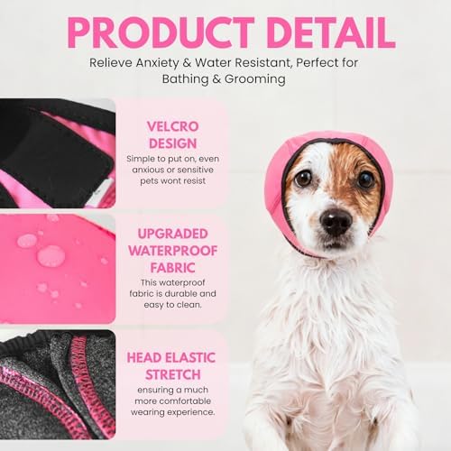 Waterproof Ear Covers for Bath & No Flap Ear Wraps for Dogs