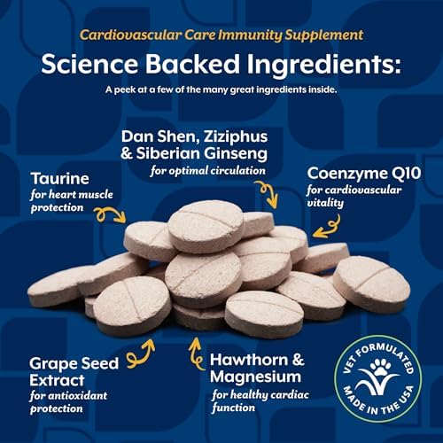NaturVet Cardiovascular Support Dog Supplement Plus Taurine - 60 Count