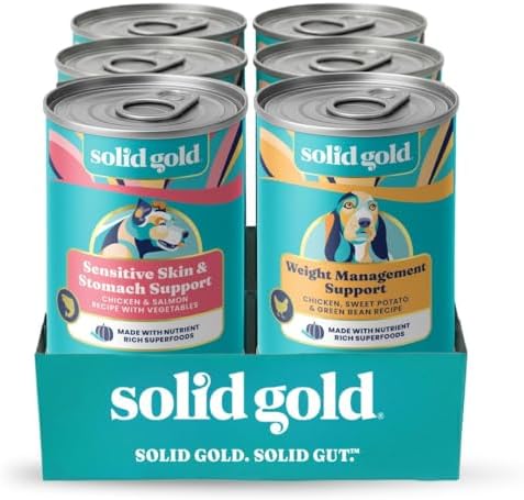 Solid Gold Wet Dog Food Variety Pack for Picky Eaters, Adult Dogs, 6ct