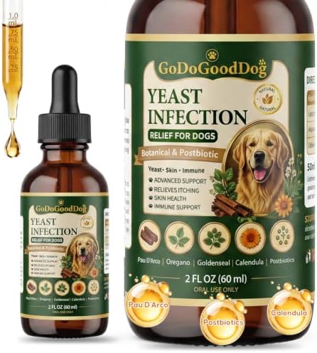 Natural Yeast Support for Dogs, Gut Skin Ear & Paw Balance, Chicken Flavor