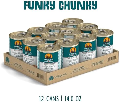 Weruva Classic Dog Food, Funky Chunky Chicken Soup with Chicken Breast & Pumpkin in Gravy, 14oz Can (Pack of 12)
