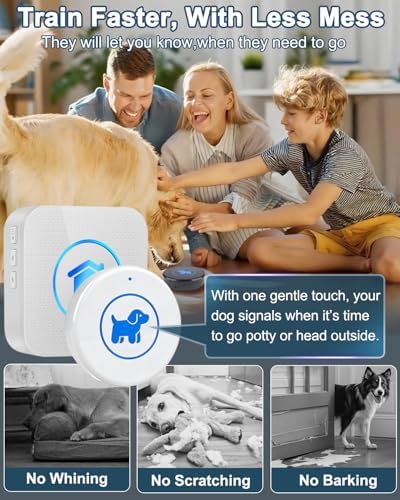 Dog Door Bell 2026 Enhanced Touch, Wireless Doggie Doorbell for Potty Training to Go Outside, IP65 Waterproof, 1000ft Range, 55 Melodies, 5 Modes & Adjustable Volume (2 Button-White)