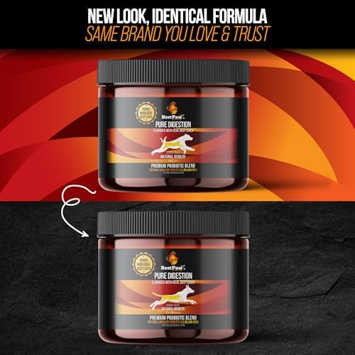 Best Paw Nutrition Probiotics for Dogs | Digestive Enzymes and Probiotics Powder | Beef Liver Flavor | Pumpkin, Turmeric and Prebiotic FOS | Gut Health Food Topper for Dogs and Cats | 6.5oz