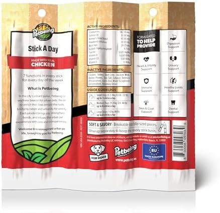 Stick a Day for Dogs | Daily Real Meat Dog Chew Sticks with 7-in-1 Wellness Support | Dog Treats with Vitamins & Nutrients for Daily Routine | Chicken Flavor, 28 Count