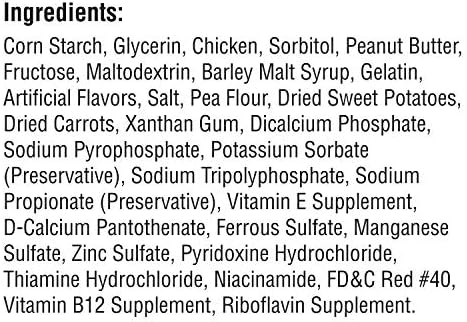 SmartBones Mini Bones Rawhide-Free Dog Treat, Real Peanut Butter, 24 Count