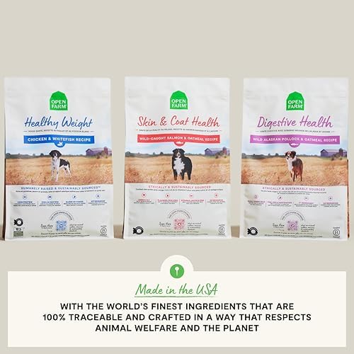 Open Farm Skin & Coat Dry Dog Food, Salmon & Oatmeal, 22lb Bag