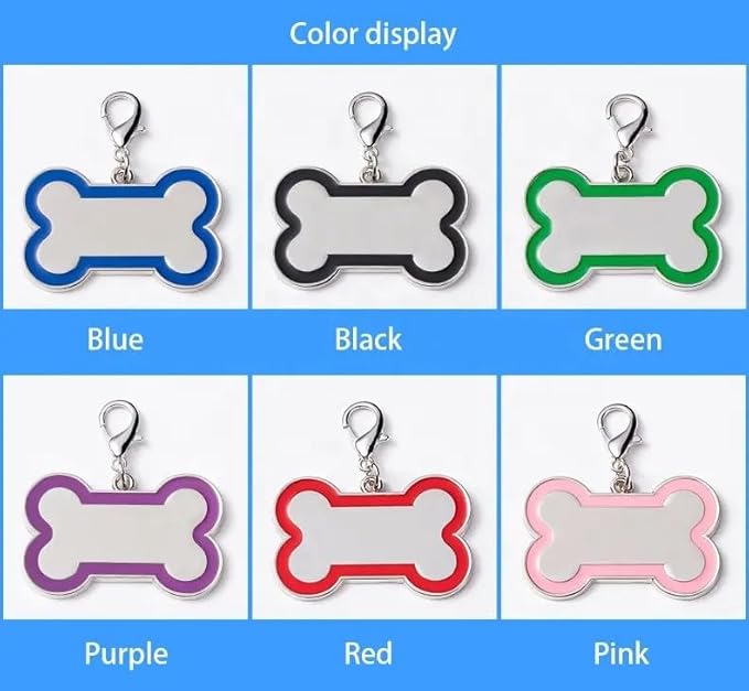 Personalized Dog ID Tags - tag for Dog Collar, pet ID tag, Dogs Tags for Pets, Laser Engraved, Name Tags for Dogs, Dog Tags for Large Dogs, Blank Dog Tags (Bone-Shaped-Large: Pink)