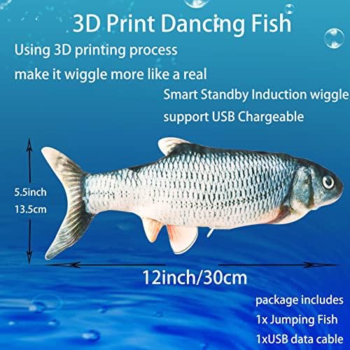 Flopping Fish Electric Dog Toy,Realistic Interac tive for Small Medium Dogs