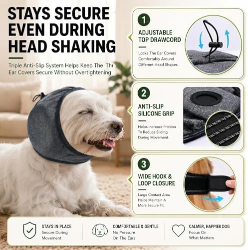 Noise Cancelling Dog Ear Covers: Calms 99.5% of Dogs During Thunderstorms