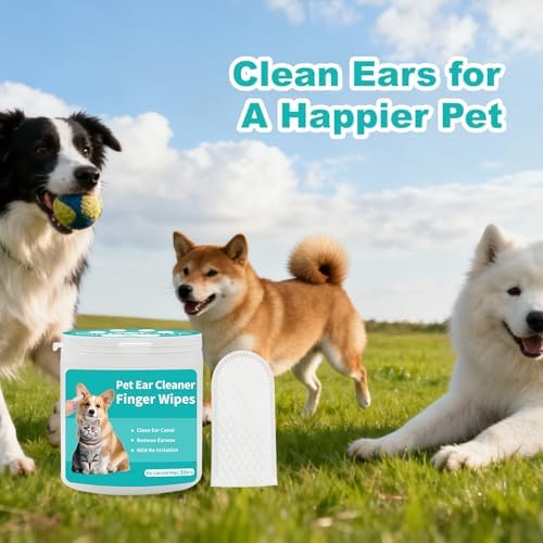 Dog & Cat Ear Wipes, Finger-Sleeve, 50 Count
