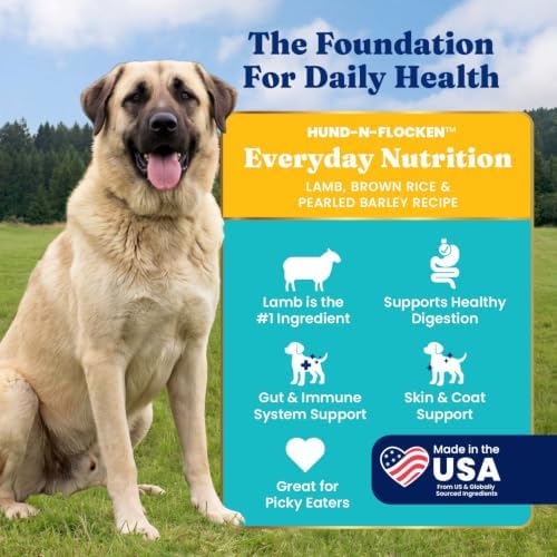 Solid Gold, Hund-N-Flocken, Dog Food Dry with Lamb, Rice and Omega 3 Fish Oil for Dogs, Probiotics, 12 LB